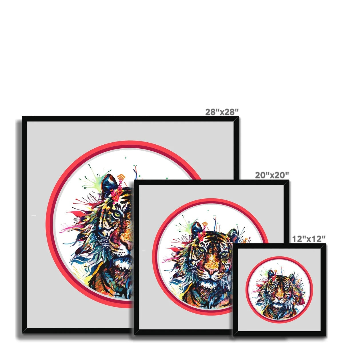 Wall Art | Tiger Artwork | Cat Artwork | Modern Art | Framed Art | Sarah Taylor | Colourful Animal Art | Bright Wall Art