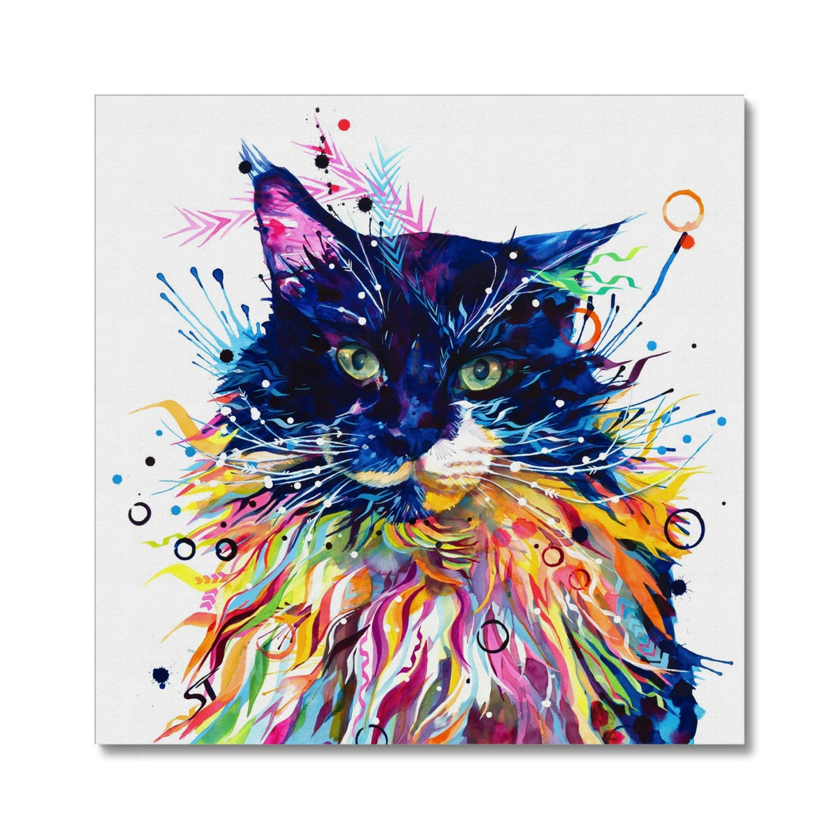 Wallart | Cat Painting | Cat Portrait | Wall Art Quirky | Animal Wall Art | Cat Artwork