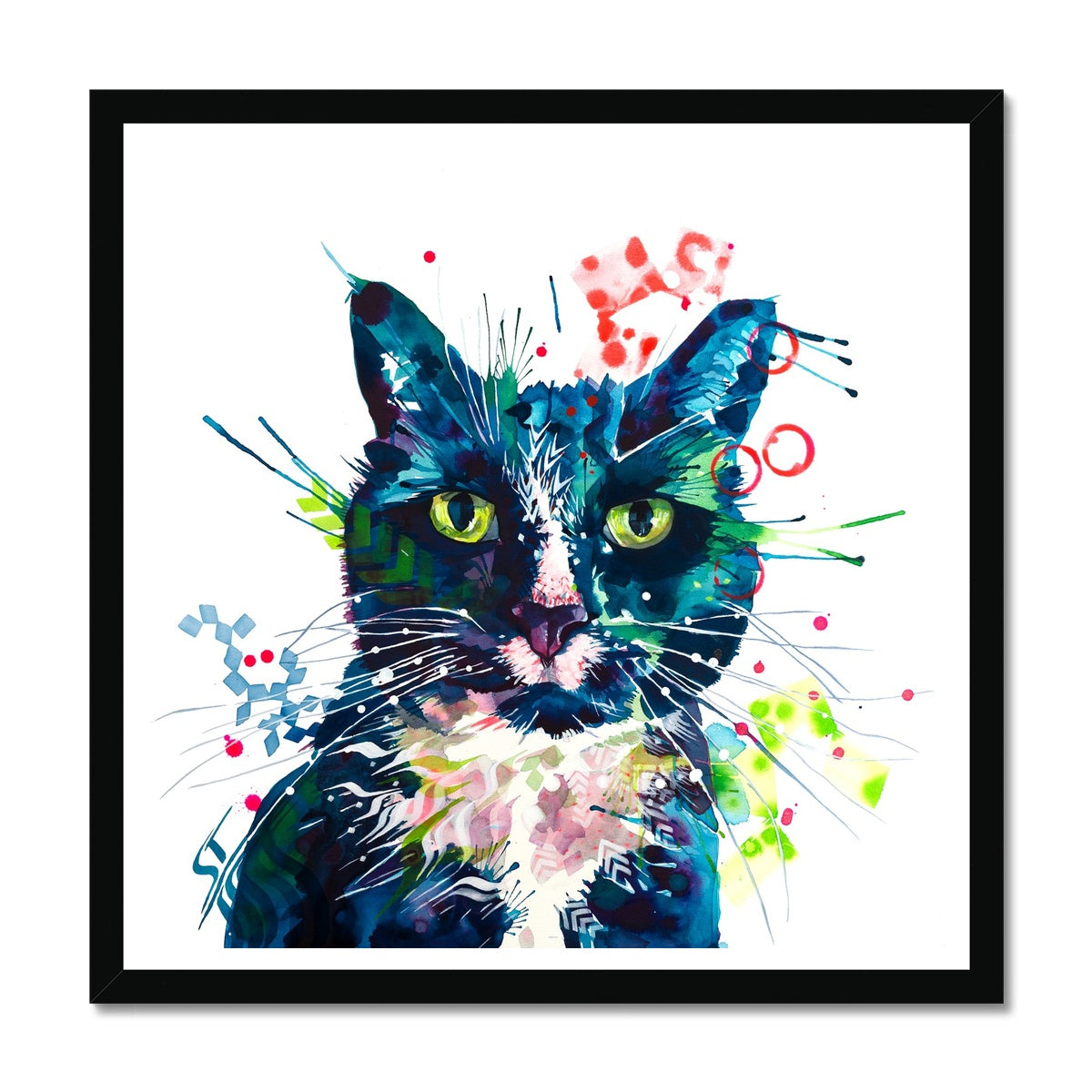Wallart | Cat Painting | Cat Portrait | Wall Art Quirky | Animal Wall Art | Cat Artwork
