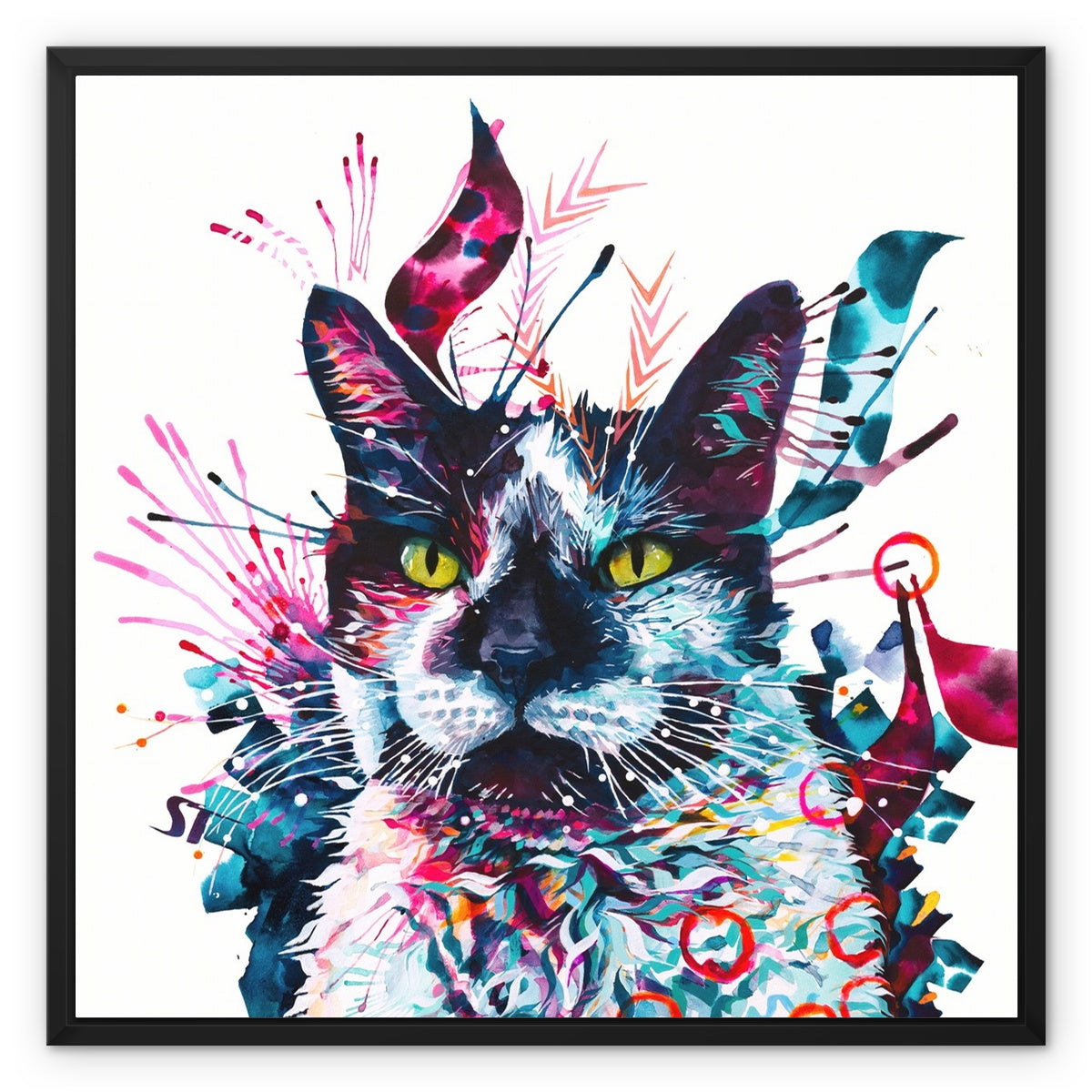 Wall Art | Cat Artwork | Cat Painting | Sarah Taylor | Framed Art | Animal Portraits | Modern Art