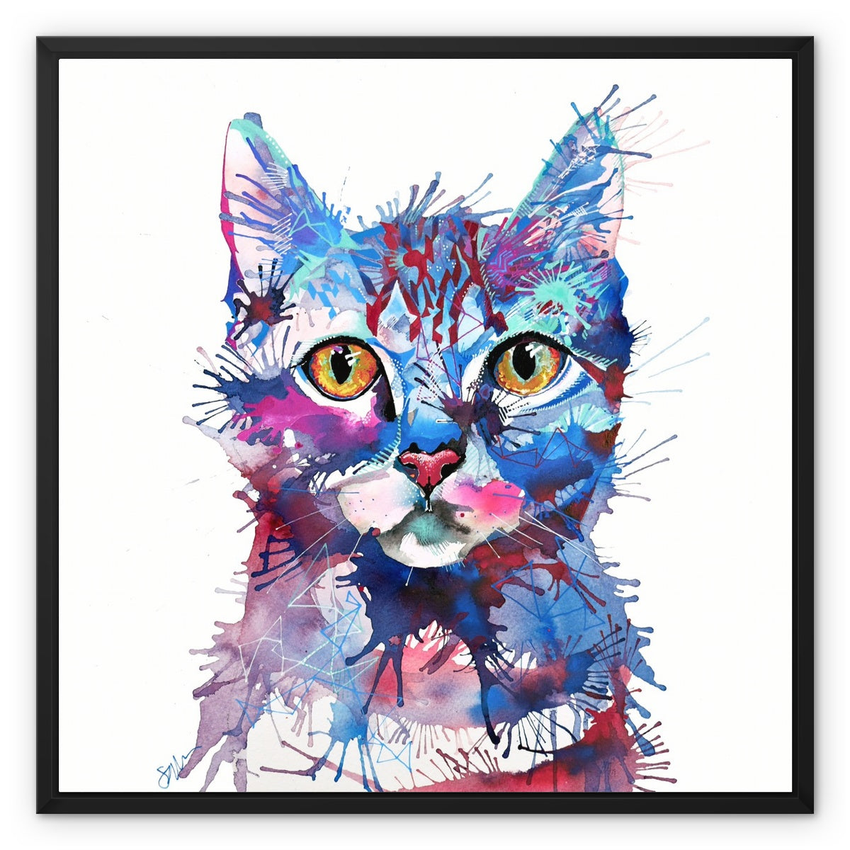 Wall Art | Cat Artwork | Cat Painting | Pet Portrait Artists | Sarah Taylor | Framed Art | Animal Portraits | Modern Art