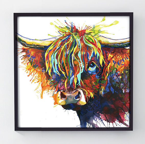 Highland Cow Print | Sarah Taylor | Wallart | Highland Cow Canvas | Highland Cow Painting