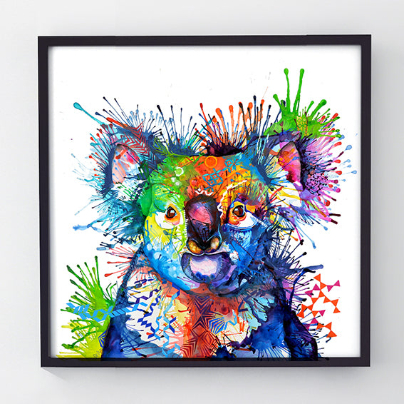 Premium Photo  Colorful koala painted illustration on a solid background  by AI