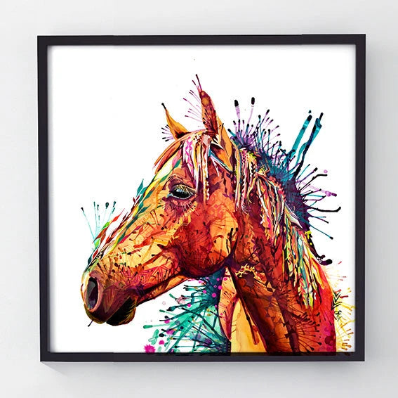 Horse Painting | Modern Art | Abstract Wall Art | Wallart | Animal Portraits | Animal Picture | Animal Art