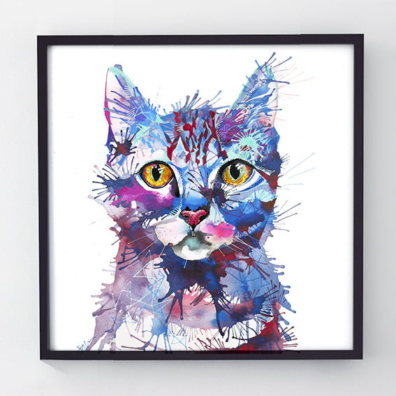 Wall Art | Cat Artwork | Cat Painting | Sarah Taylor | Framed Art | Animal Portraits | Modern Art