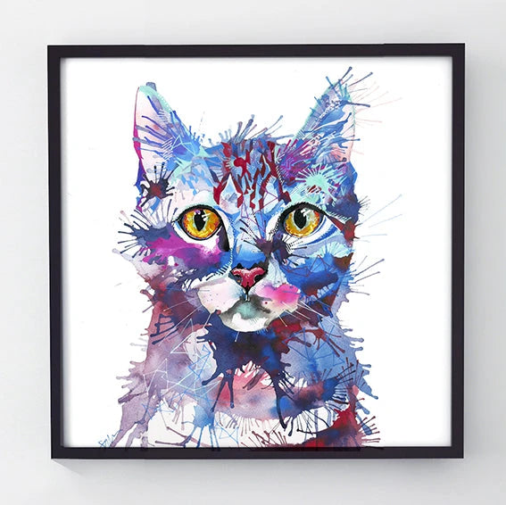 Wall Art | Cat Artwork | Cat Painting | Sarah Taylor | Framed Art | Animal Portraits | Modern Art