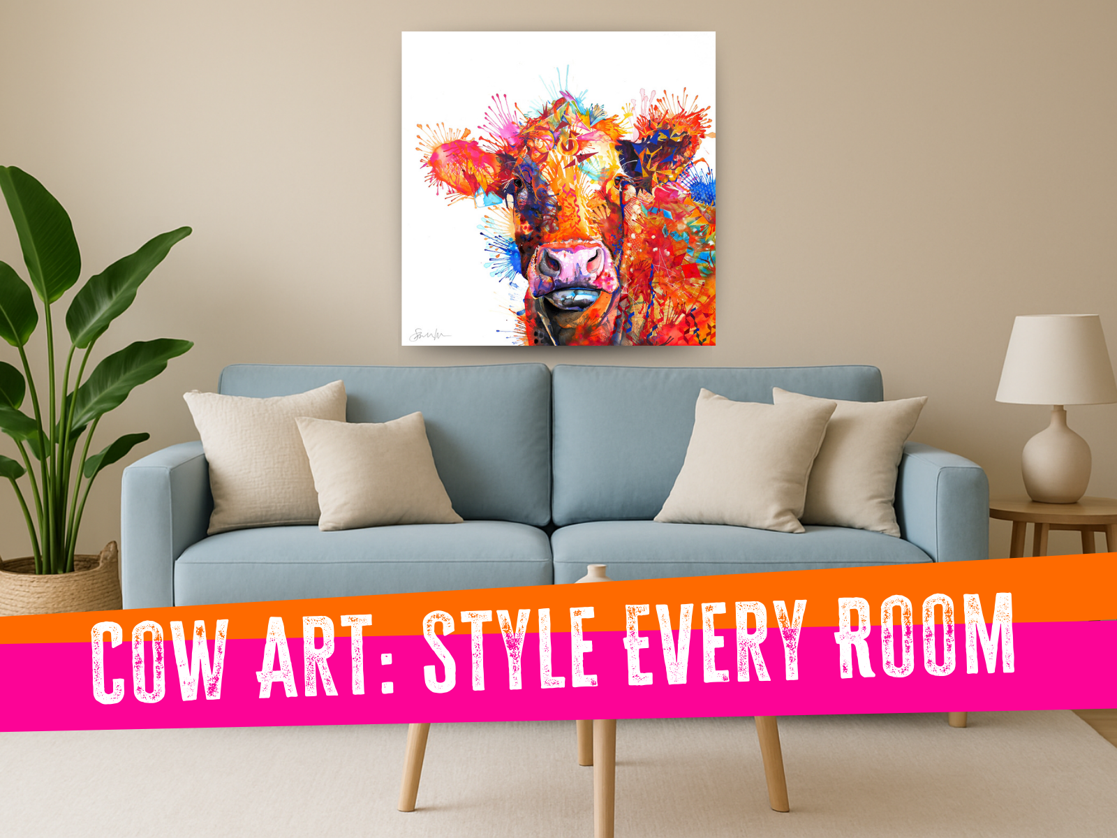 cow art, highland cow art