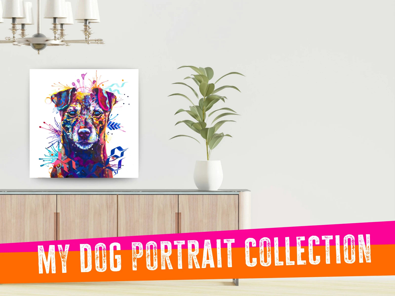 dog portrait, dog painting
