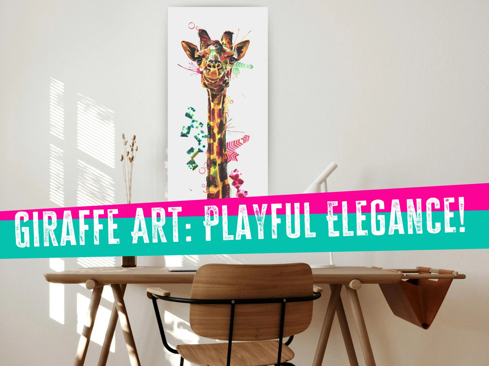 giraffe art, paintings of a giraffe