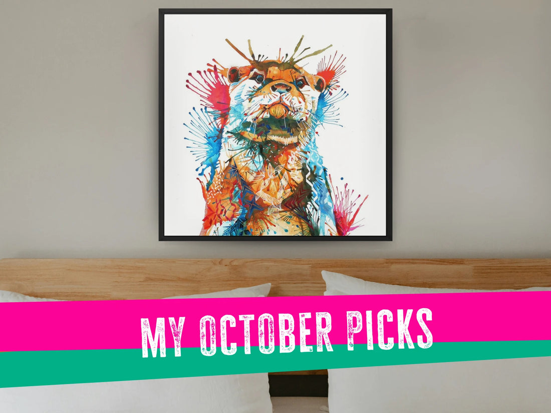 animal artwork, wall art, sarah taylor art, otter art