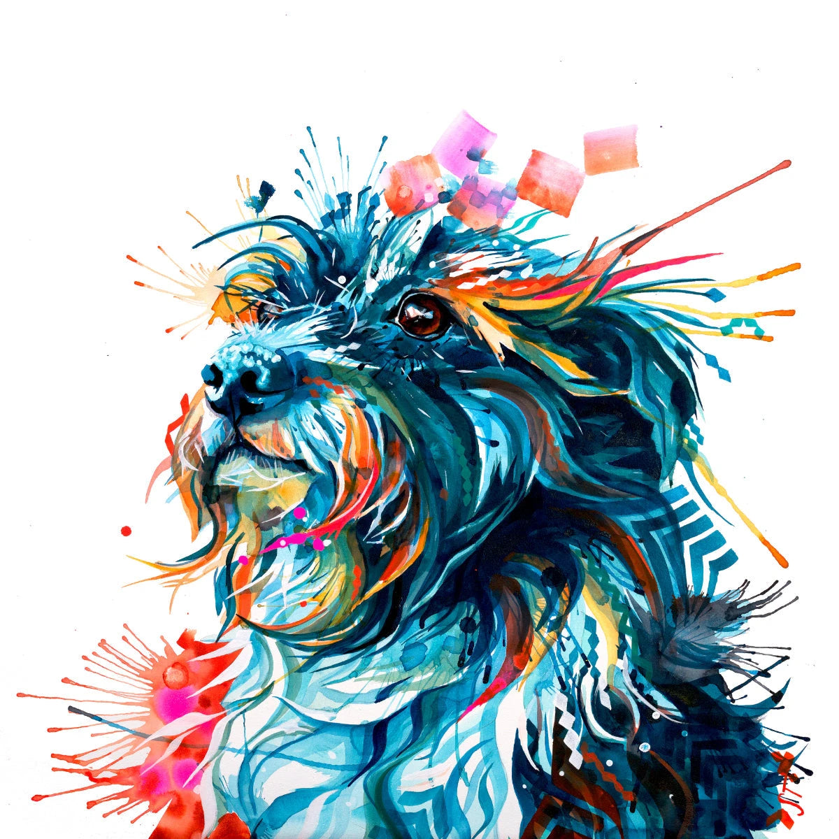 Bandit-the-Longhaired-Terrier Sarah Taylor Art