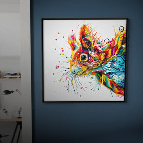 framed canvas animal art- tiger painting with dog on sofa