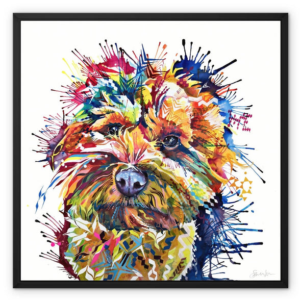 Meemin the Yorkiepoo Framed Canvas Sarah Taylor Art