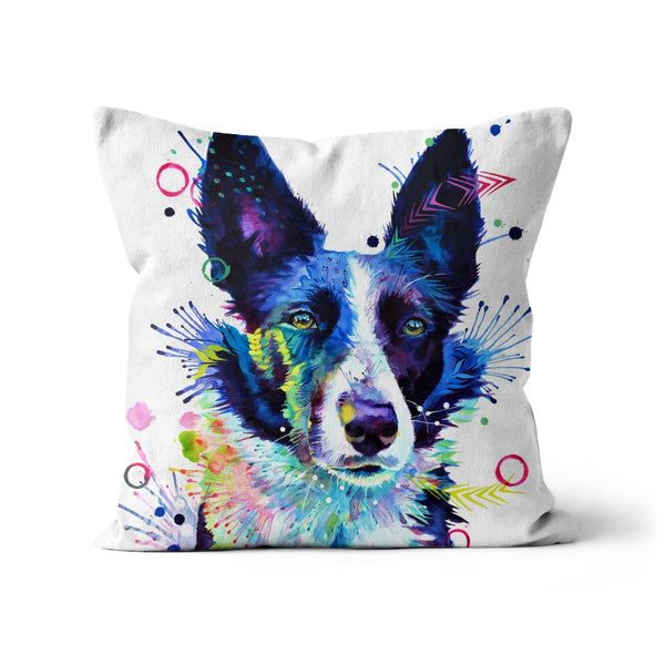 Jess the Border Collie Cushion Throw Pillow Dog Cushion – Sarah