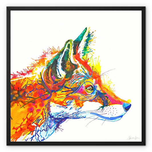 Embers the Fox Framed Canvas