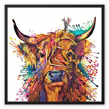 Prudence The Highland Cow Framed Canvas