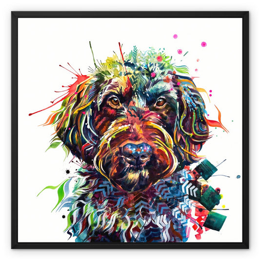 Ben the Labradoodle Framed Canvas