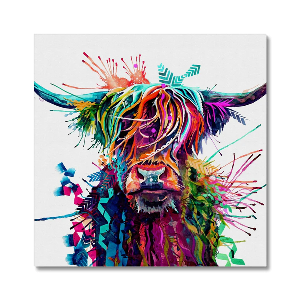 Highland Hilda | Highland Cow Painting | Wallart | Highland Cow Canvas | Sarah Taylor | Wall Art Living Room