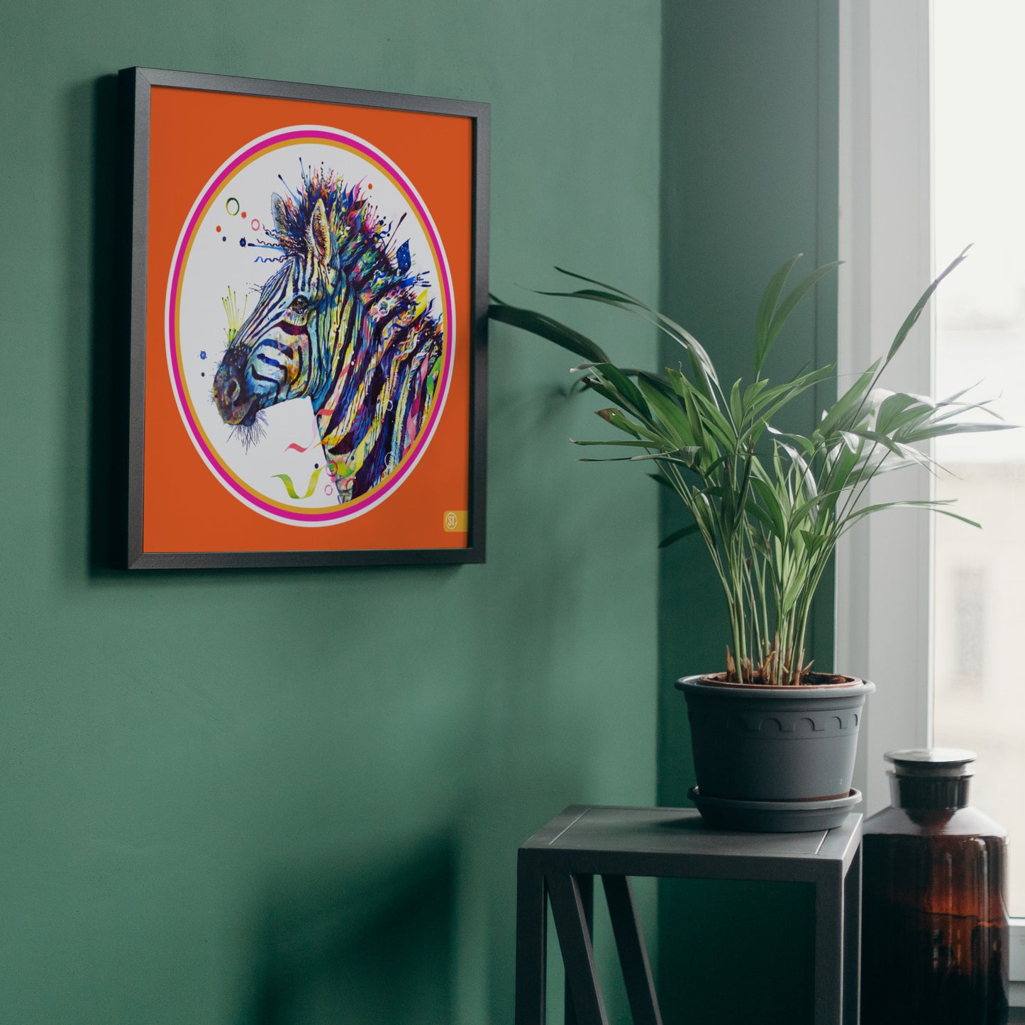 Debra the Zebra Colour Pop Edition Framed Print