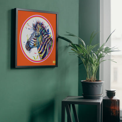 Debra the Zebra Colour Pop Edition Framed Print