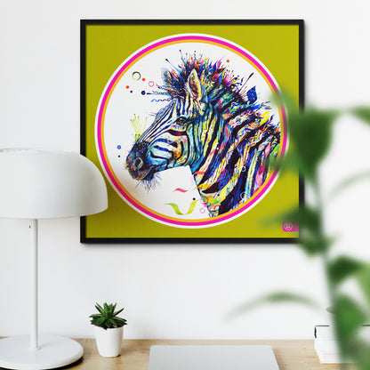 Debra the Zebra Colour Pop Edition Framed Print