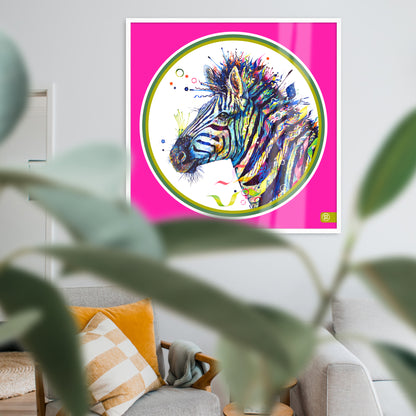 Debra the Zebra Colour Pop Edition Framed Print