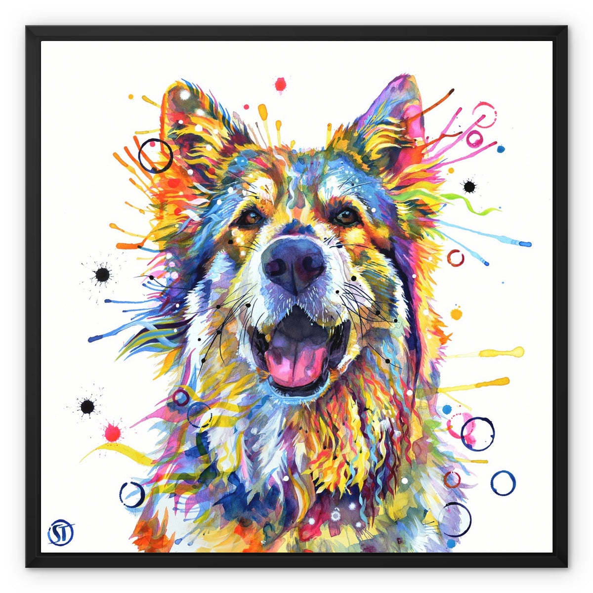 Teddy the German Shepherd Framed Canvas