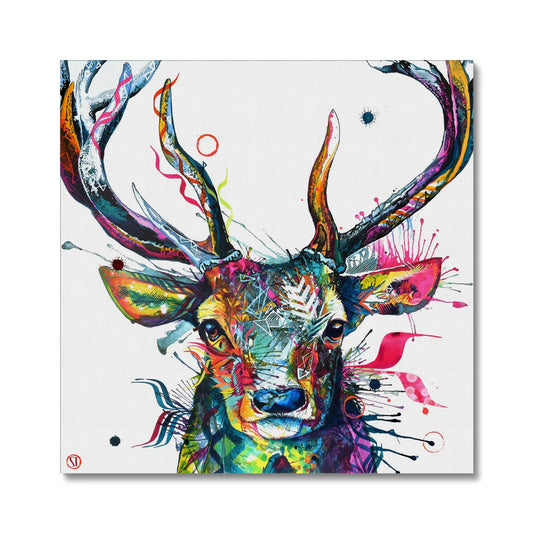 Colourful stag painting on canvas