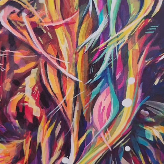 painting details zooming out to show full highland cow painting by sarah taylor