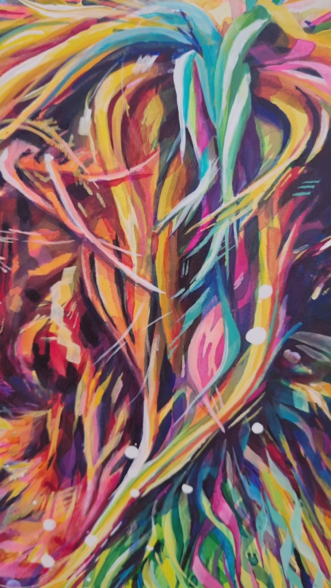 painting details zooming out to show full highland cow painting by sarah taylor