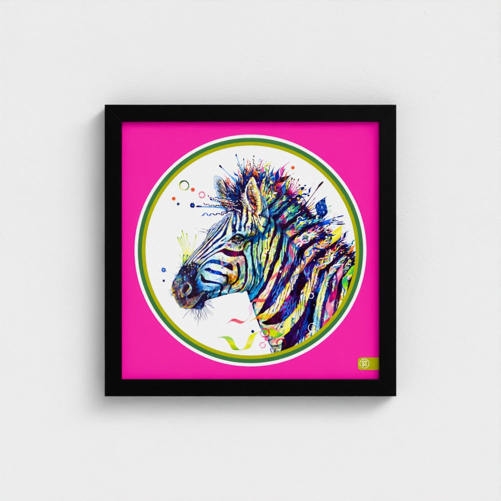Debra the Zebra Colour Pop Edition Framed Print