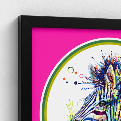 Debra the Zebra Colour Pop Edition Framed Print