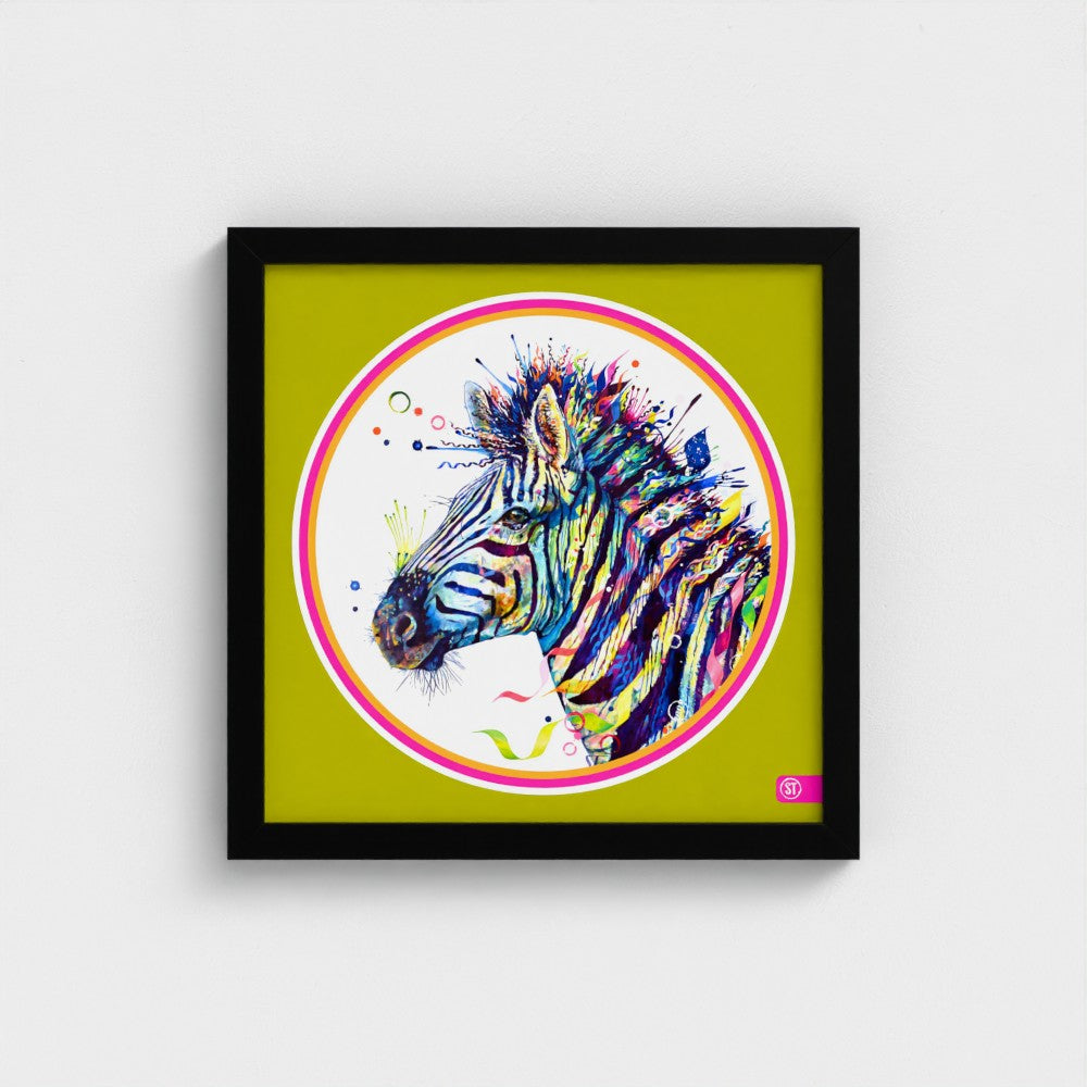Debra the Zebra Colour Pop Edition Framed Print