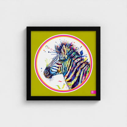 Debra the Zebra Colour Pop Edition Framed Print