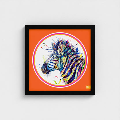 Debra the Zebra Colour Pop Edition Framed Print