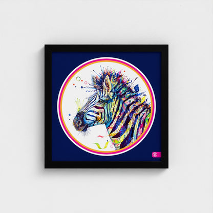 Debra the Zebra Colour Pop Edition Framed Print