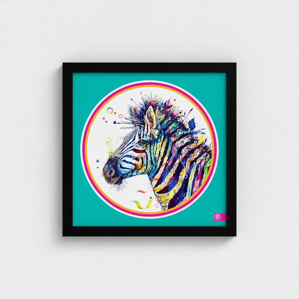 Debra the Zebra Colour Pop Edition Framed Print