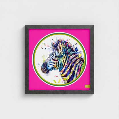 Debra the Zebra Colour Pop Edition Framed Print