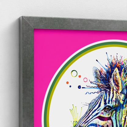Debra the Zebra Colour Pop Edition Framed Print