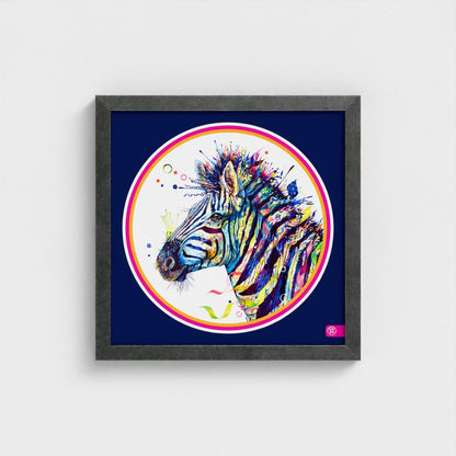 Debra the Zebra Colour Pop Edition Framed Print