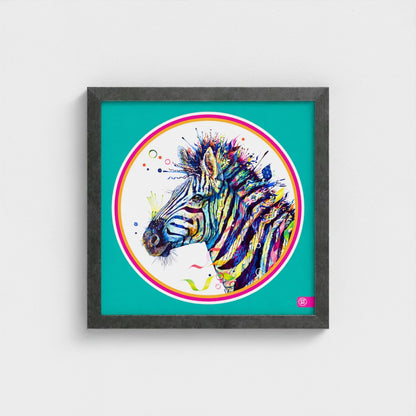Debra the Zebra Colour Pop Edition Framed Print