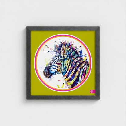 Debra the Zebra Colour Pop Edition Framed Print