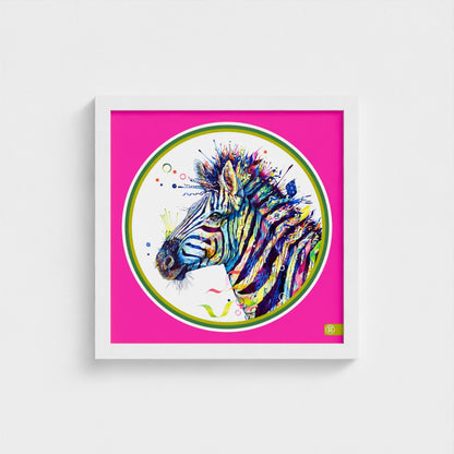 Debra the Zebra Colour Pop Edition Framed Print