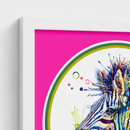 Debra the Zebra Colour Pop Edition Framed Print