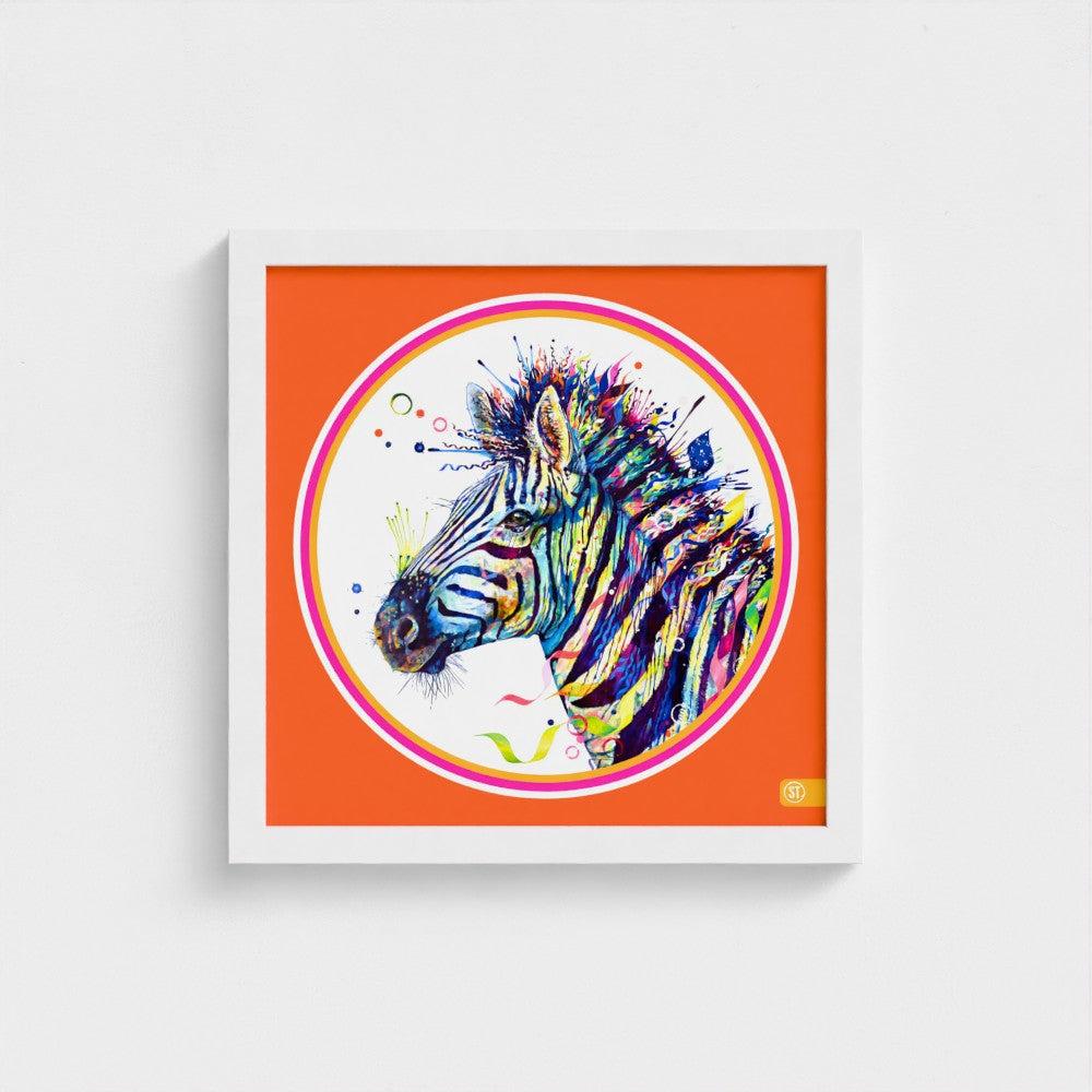Debra the Zebra Colour Pop Edition Framed Print