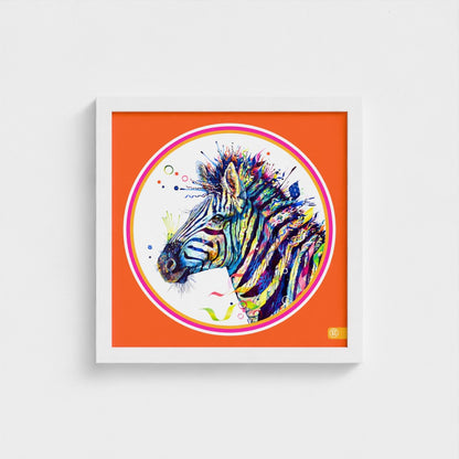 Debra the Zebra Colour Pop Edition Framed Print