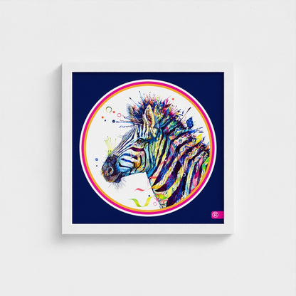 Debra the Zebra Colour Pop Edition Framed Print