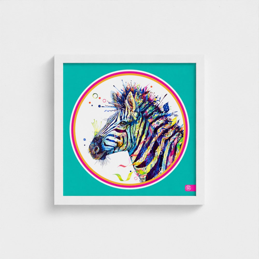 Debra the Zebra Colour Pop Edition Framed Print