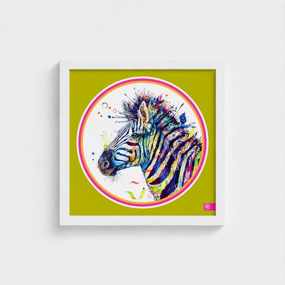 Debra the Zebra Colour Pop Edition Framed Print