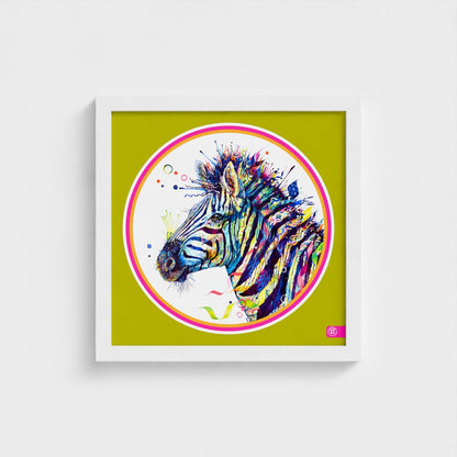 Debra the Zebra Colour Pop Edition Framed Print